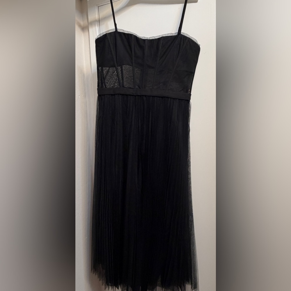 NWT BCBGMaxAzria Oly Tiered Ruffle Tulle Evening Gown